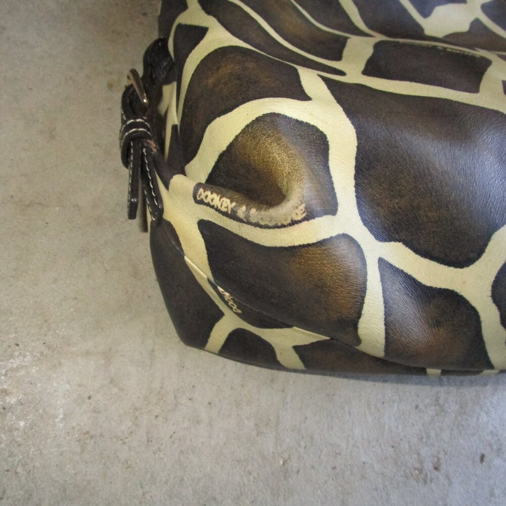 Vintage Dooney and Bourke Y2K leather giraffe print hobo - Picture 5 of 12